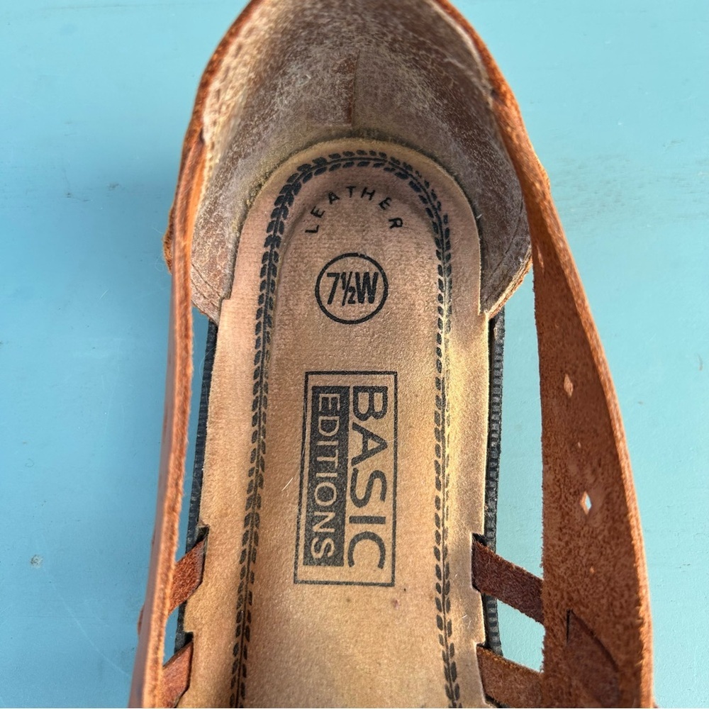 Basic Editions Tan Leather Sandals - image 6